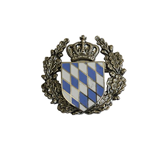Breiter Hat Pin Bavarian Coat of Arms with Wreath of Honor Traditional Costume Brooch
