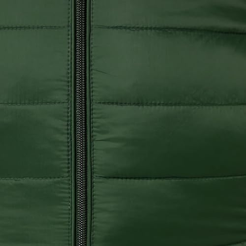 Amazon Essentials Damen Leichte, Langärmelige, Wasserabweisende, verstaubare Pufferjacke (Erhältlich in Übergröße), Dunkelgrün, S