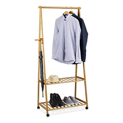 Relaxdays Perchero con Ruedas y 2 Estantes Cover