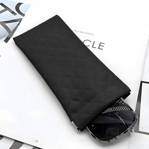 Image of ZACI Leather Eyeglass Cases Portable Sunglasses Cases Squeeze Top PU Glasses Pouch Travel Soft Trinket Organizer Bags