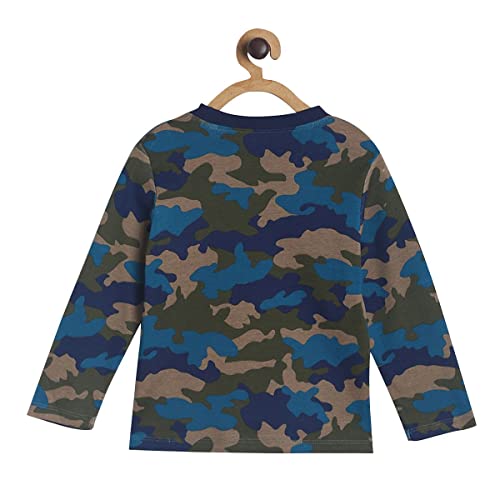 Image of miniklub Boys Blue Camouflage Printed T-Shirt