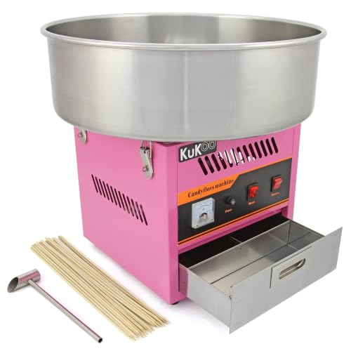 Candy Floss Machine Commercial KuKoo Making Machine Cotton Candy Maker Fun Party Cooking Snacks with Sticks