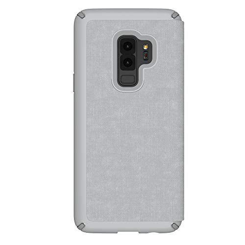 Speck Presidio Folio Case With Privacy Screen Protector And Secure Card Slot For Samsung Galaxy S9+, Dolphin/Concrete Grey #TOP1
