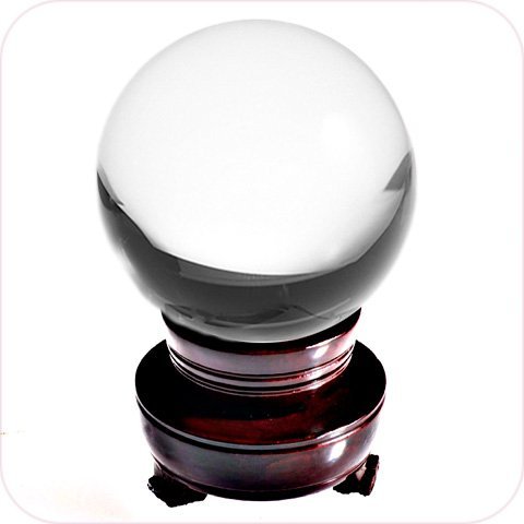 Amlong Crystal Clear Crystal Ball 60mm (2.3 in.) Including Wooden Stand and Gift Package