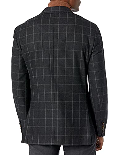 Amazon Brand - Buttoned Down Men's Classic Fit Italian Wool Windowpane Sport Coat, Charcoal, 40 Short #TOP1