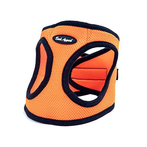 Bark Appeal Step-In Dog Harness, Mesh Step In Dog Vest Harness For Small & Medium Dogs, Non-Choking With Adjustable Heavy-Duty Buckle For Safe, Secure Fit – (Small, Orange) #TOP3