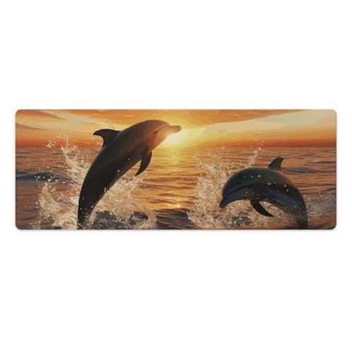 Tapis de souris de jeu grande taille imperméable motif dauphin XXL
