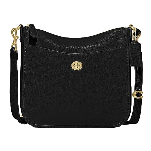 COACH Polished Pebble Leather Chaise Crossbody, Black, One Size