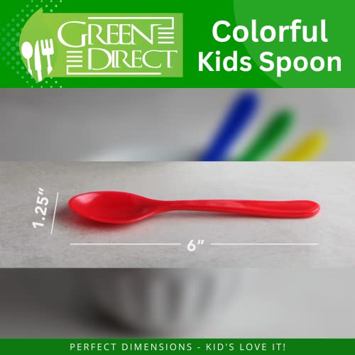 Colorful Kids Spoon Set | Reusable Plastic Utensils Kids Cutlery Set | 20 Pack Spoons Assorted Multiple Colors | Toddler Silverware Set Blue-Red-Green-Yellow #TOP1