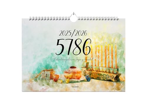 Calendario de pared judío 5786 con festividades impresas para evitar descuidos