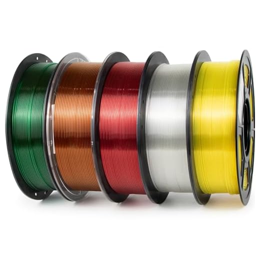 IEMAI Clear PETG Filament 1.75mm Bundle 5kg, Crystal Transparent 3D Printer Filament 1kg Spool 5 Rolls Transparent+Red+Green+Amber+Yellow for Most FDM 3D Printers