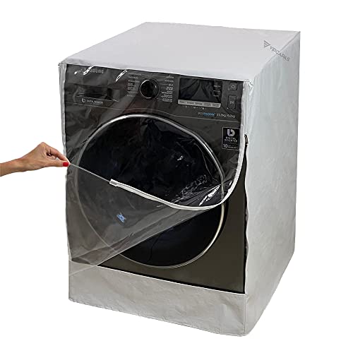 Capa Para Lava E Seca LG 11 Kg Impermeável Abertura Frontal Transparente Branca