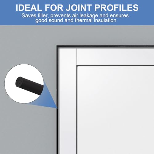 20 Meter Fugen Dichtschnur, Ø 4mm Durchm Fugenfüllprofil, Dichtung Schaum Rundschnur Schwarz Fugendichtschnur EPDM Runde Dichtschnur Fugenschnur Füllschnur für Türen Fenstern Decken Wänden