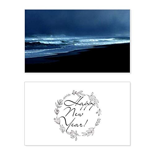 Tarjeta conmemorativa con mensaje de bendición y fotografía de playa