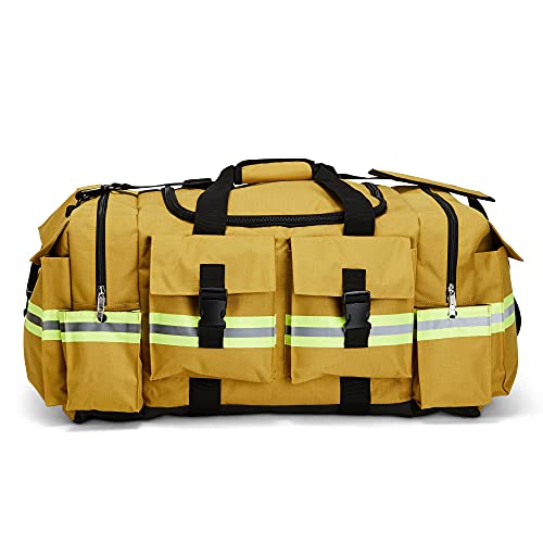 firefighter gear bag - LINE2design Elite Firefighter Gear Bag - Fireman Premium Rescue Turnout Fire Gear Bag with Shoulder Strap - Yellow