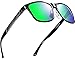 ATTCL Herren Polarisierte Fahren Sonnenbrille Al-Mg Metall Rahme Ultra Leicht (8587 Grün)