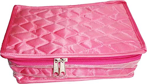 Ultimatefashionista Pack of 2pc Necklace 5 Slot Pouches Bag Multipurpose Kit, Travelling Bag Vanity Box(Pink) 4 418OEYXN9mL