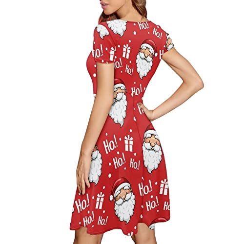 Image of Biyejit Women's Summer Casual Short Sleeve T-Shirt Swing Dress Crew Neck Plus Size S-4XL