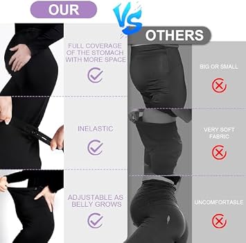 Aomig Legging De Grossesse Femme Noir - Leggings Maternité Confortables Et Élastiques Taille M