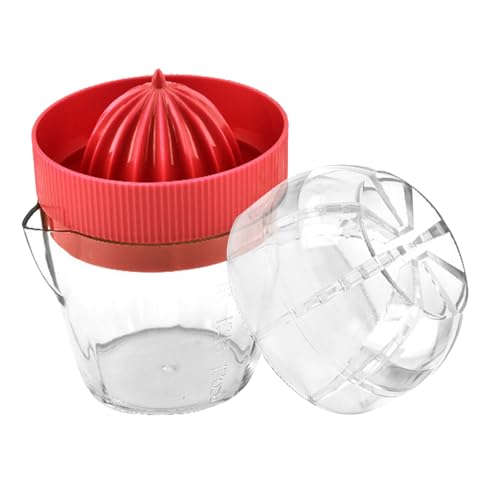 Cabilock Exprimidor Manual de Limón y Cítricos Rojo, Prensa Frutas Compacto de Plástico Resistente para Cocina, Utensilio Fácil de Usar Adecuado para Jugos Frescos y Limas