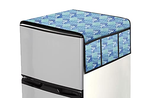 Image of Stylista Refridgerator top Cover Suitable for Samsung RT28C3452CU /HL, 236 Liter Fridge, Dimension (WXD) 65x111 CM, Surface Pattern Blue