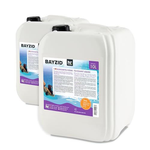 Höfer Chemie BAYZID® 2 x 10 L (20 l) Floculant Liquide pour Piscine - Clarifiant Ultra - Efficace pour Eau Limpide, Compatible Filtres à Sable, Fabriqué en...