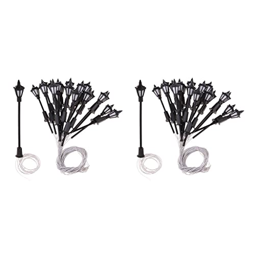 Sharplace 40x Modellbahn LEDs Laternenpfahl Lampen Straßenbeleuchtung HO Gradeinteilung
