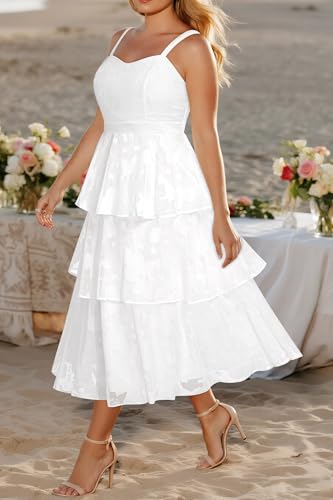Plus Size Summer Dresses - Floral Beach Wedding Guest Semi Formal Tiered Flowy Long Sundress3