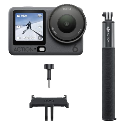 DJI Osmo Action 6 �X�L�[�R���{�A4���ԃo�b�e���[���ڃA�N�V�����J�����Af/2.0?f/4.0�ύi��A-20���ϊ��d�l�A32�{�X���[���[�V�����A�X�L�[����X�|�[�c�ɍœK��4K�A�N�V�����J����