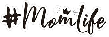 MAKTEM Mom Life Waterproof Graphic Decals, Custom Vinyl Window Clings for Best Mom, Cute Vinyl Sticker Momlife for Car Truck Window Laptop,6x2.2inch