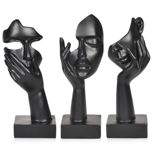 Hnonoxy 3-teilige Abstrakte Kunstfiguren Skulptur, Kreative Frauen Gesicht...