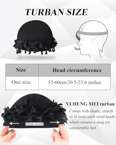 Image of Satin Lined Halo Turban for Men Women Vintage Head Wraps Beanies Sleep Cap Turban Durag for Locs Dreadlocks