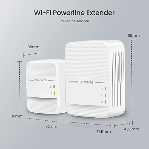 Tenda Powerline Wifi Extender (Av1000) - Powerline Adapter With Dual Band Wifi, Gigabit Port, Plug & Play, Power Saving, Ideal For Smart Tv, Online Gaming (Ph10) #TOP6