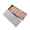 Royal Gourmet TB0902S Stainless Steel Smoker Box with Lid for Charcoal Gas Grill, BBQ Smoking Accessories, Slow Barbecue, Add Smokey Flavor, Works with Wood Chips, L, 8.9" Long, Silver