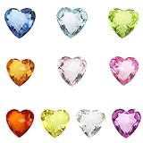 HOODANCOS Juego de Gemas Acrílicas en Forma de Corazón sin Agujero, 10 Colores Surtidos, Decoraciones para Jarrones y Manualidades, Juguetes Creativos, Accesorios de Color Color Aleatorio