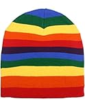 Rainbow Stripe Stripped Multi Color Knit Beanie Stocking Cap Winter Hat