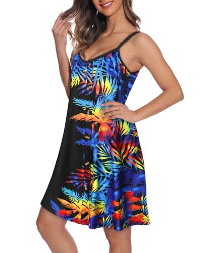 Image of JOELLYUS Summer Dresses for Women Spaghetti Strap Button Down Casual Sundress Beach Cover Up Dress with Pockets 2026