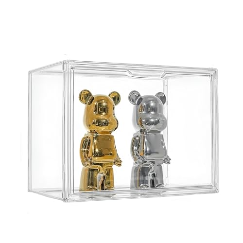 フィギュアケース コレクションケース 透明アクリルプラスチックケース 展示ケース 透明展示ケース マグネット付き扉 ロックキャッチ付き 組み立て式 防水 防塵 堅固 フィギュアケース 収納 コレクションケース 積み重ね可能 (36*27*22)