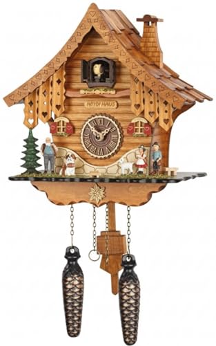 Selva Orologio a cucù Heidi, stile Foresta Nera, cassa in legno di ciliegio, prodotto in Germania, altezza ca. 26 cm