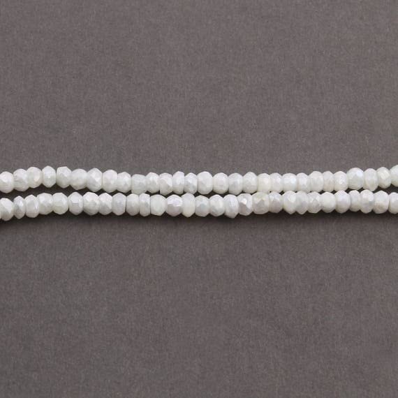 Rondelles Silverite Corundum 4mm fil de 13 pouces pour création bijoux