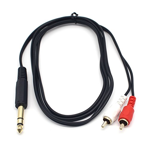 Duttek RCA to 1/4 Cable,1/4 to RCA Cable,1/4 inch TRS Stereo Jack Male to 2 RCA Male Audio Cable Splitter Adapter