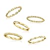 Ross-Simons 18kt Gold Over Sterling Jewelry Set: 5 Stackable Rings. Size 7 #3