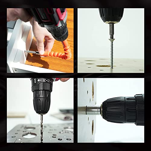 BeHappy Akku-Bohrer-Set, 21 V Bohrmaschinen-Set, Elektrobohrer-Set mit 2 Akkus und Ladegerät, 25 + 3… – Bild 7