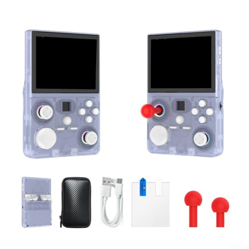 Consola de juegos portátil de código abierto, pantalla HD de 3.5 pulgadas, multijugador WiFi, juegos retro precargados, portátil para juegos clásicos (azul)