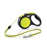 Das neonfarbene Seil und stark reflektierende Komponenten auf dem Leinengehäuse schaffen eine sichtbare Verbindung zu Ihrem Hund und sorgen für ein Plus an Sicherheit sowie eine bessere Sichtbarkeit bei jeder Wetterlage