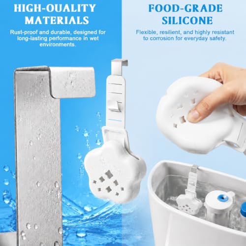 Suclain 3 Pcs Toilet Tank Cleaning Tablet Holder 3.94''x3.94''x1.5'' Hanging Toilet Bleach Tablet Bracket Bowl Cleaner Carrier for Keeping Dissolved Matter Away from Water Tank (White) - Image 5