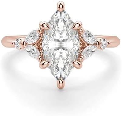 1CT-3CT Marquise Cut Bridal Ring Solitaire Moissanite Engagement Ring for Women Promise Gifts for Her 925 Silver/10K/14K/18K Gold