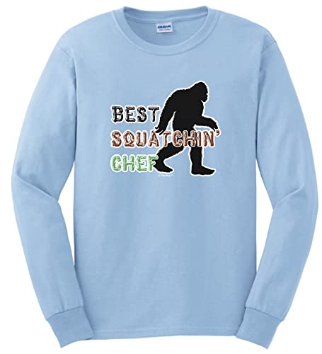Chef Themed Gifts for Women Best Squatchin Chef Long Sleeve T-Shirt X-Large Light Blue