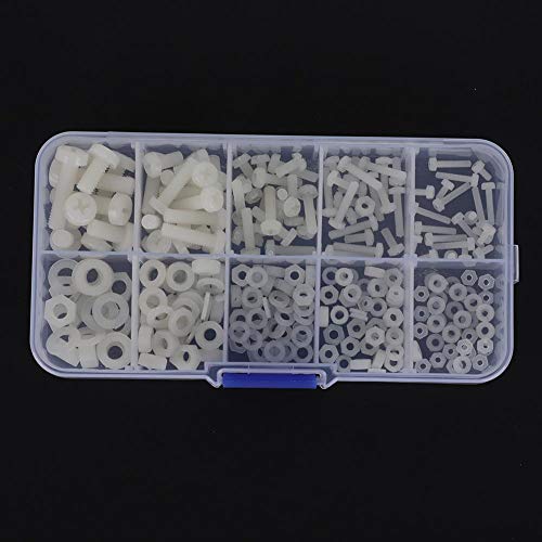 Multifunction fasteners black/white M2/M2.5/M3/M4/M5 Nylon screw kit, nylon nut, industrial for mechanics(White 270pcs nylon screw set) - Image 2
