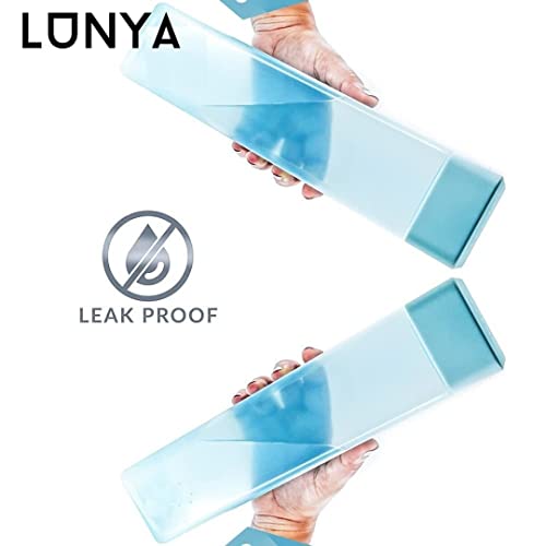 Image of Lunya Frosted Plastic Food Grade Fridge Square Water Bottle Gift Set for gym school home office (NEW 2)